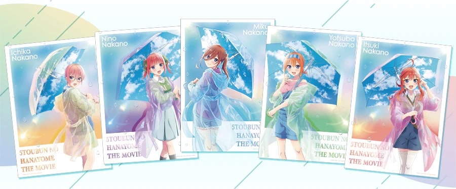 Las quintillizas de The Quintessential Quintuplets listas para la lluvia en nueva colaboración