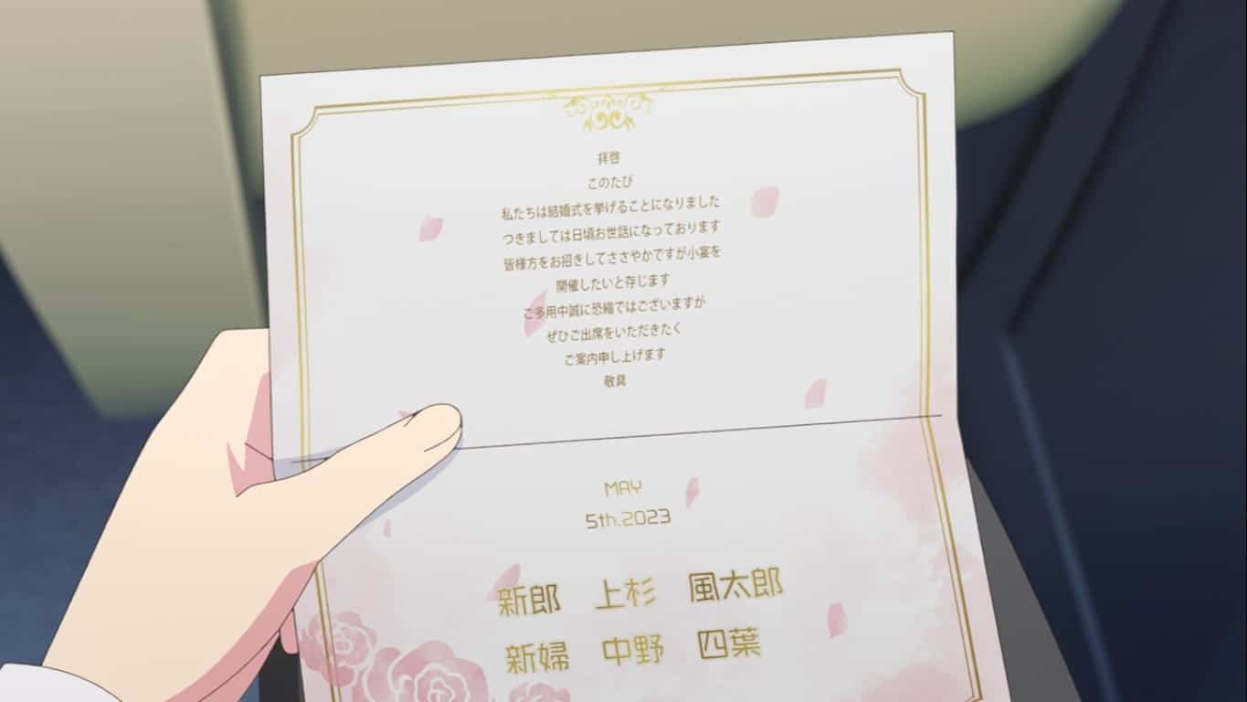 The Quintessential Quintuplets: Hoy es el día que Yotsuba y Futaro se casaron