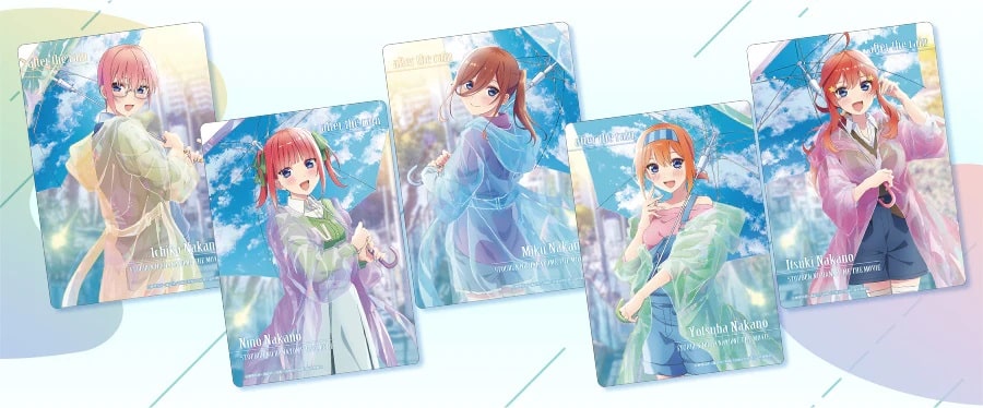 Las quintillizas de The Quintessential Quintuplets listas para la lluvia en nueva colaboración