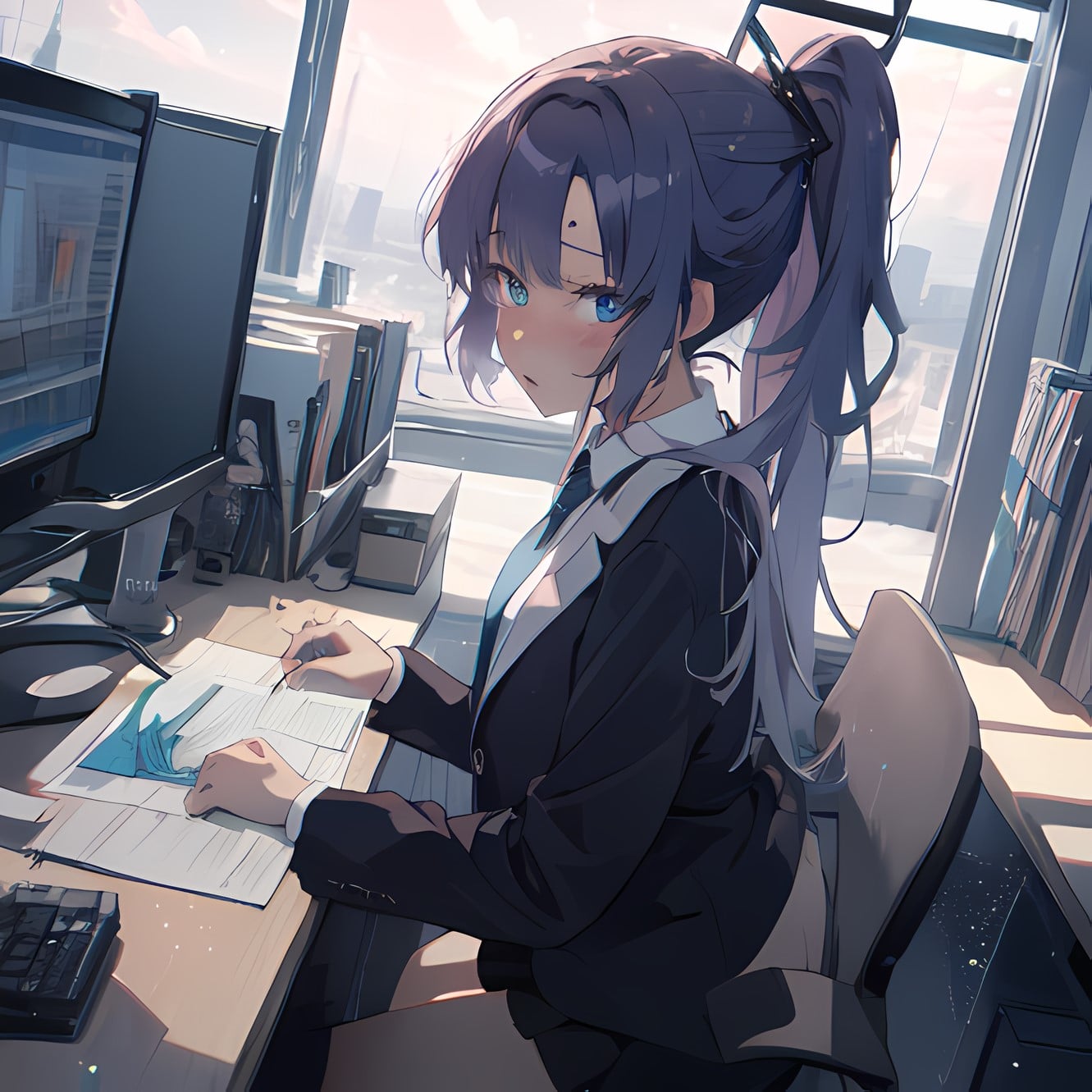 Blue Archive: La belleza de Hayase Yuuka es recreada por una IA en estas asombrosas ilustraciones