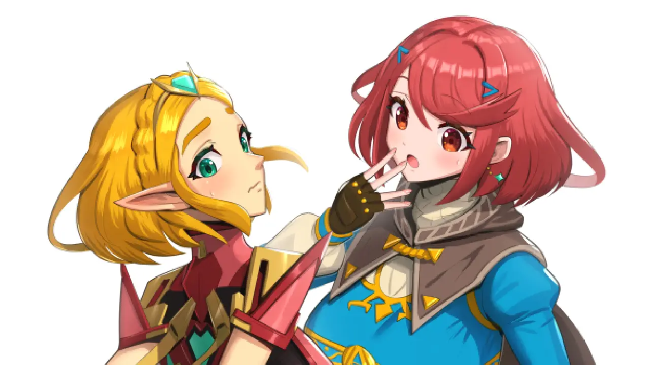 Zelda intercambia ropas con Pyra de Xenoblade en ilustración