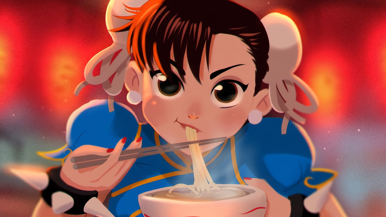 Chun li Streeet fighteers portada comiendo fideos