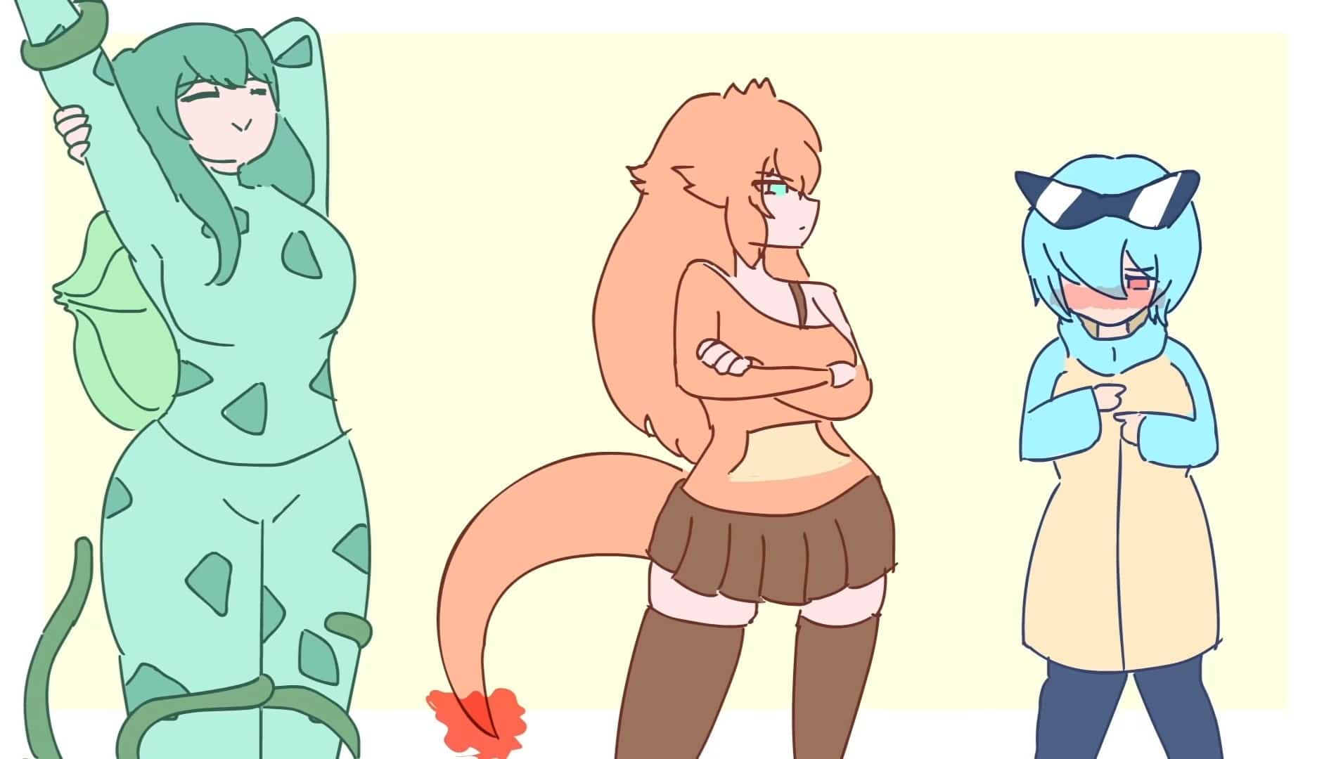 Los Pokémon iniciales se convierten en "waifus" gracias a animación