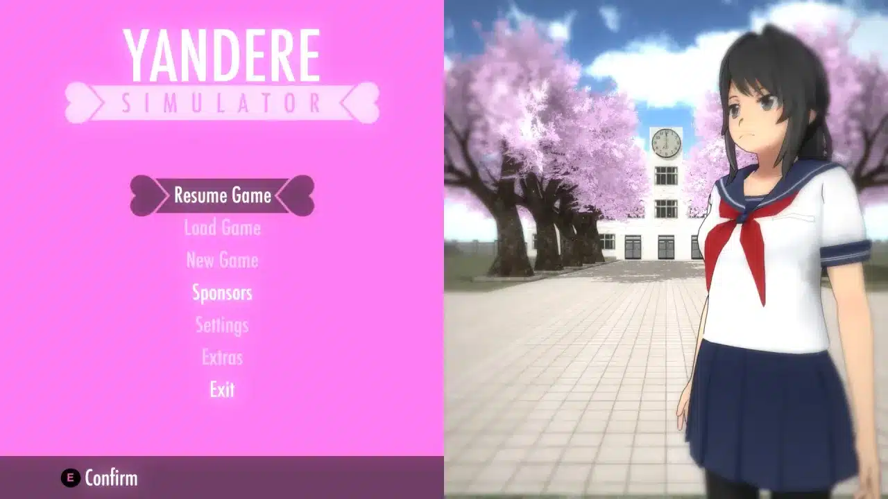 YANDERE SIMULATOR TITLE SCREEN