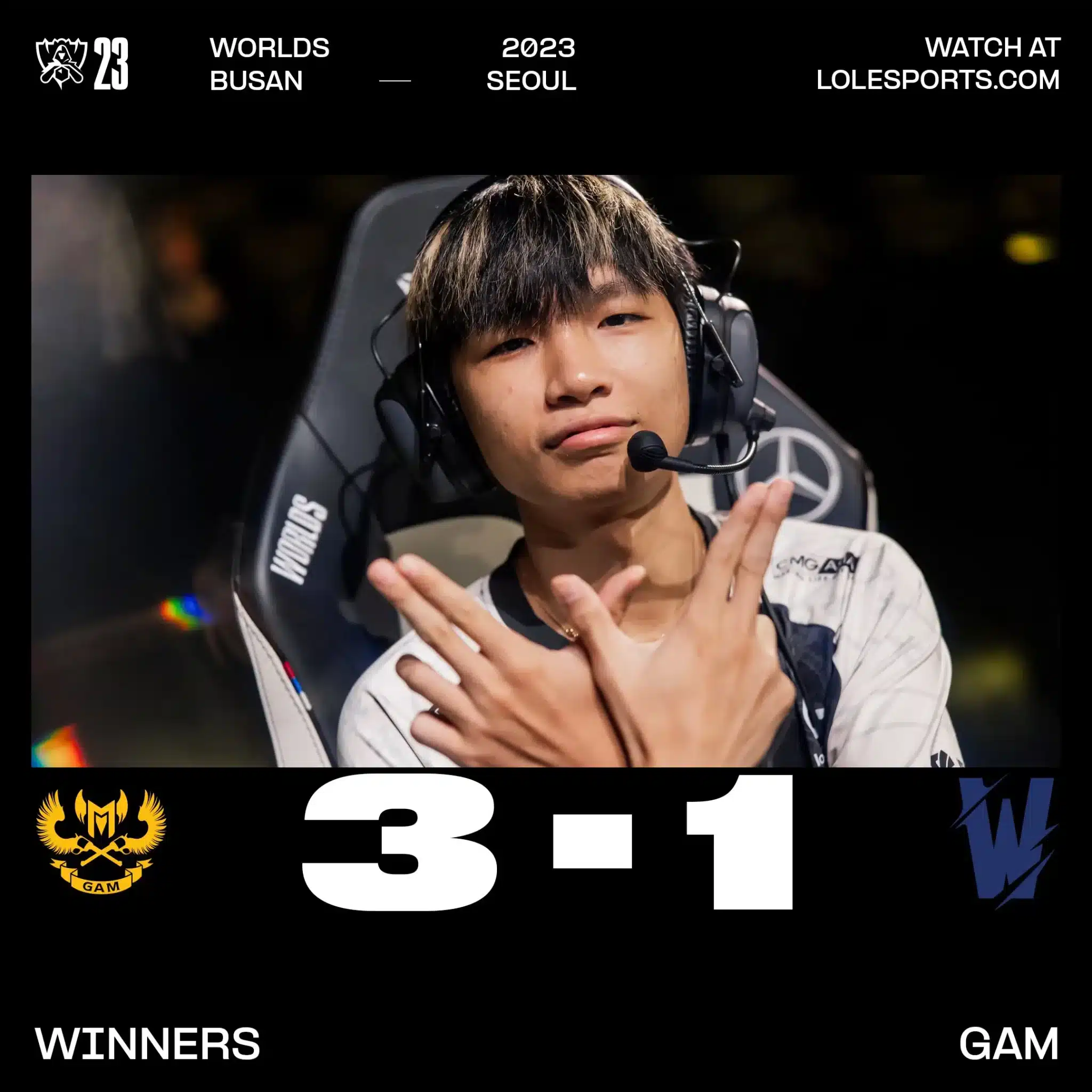 Worlds 2023 GAM clasifica