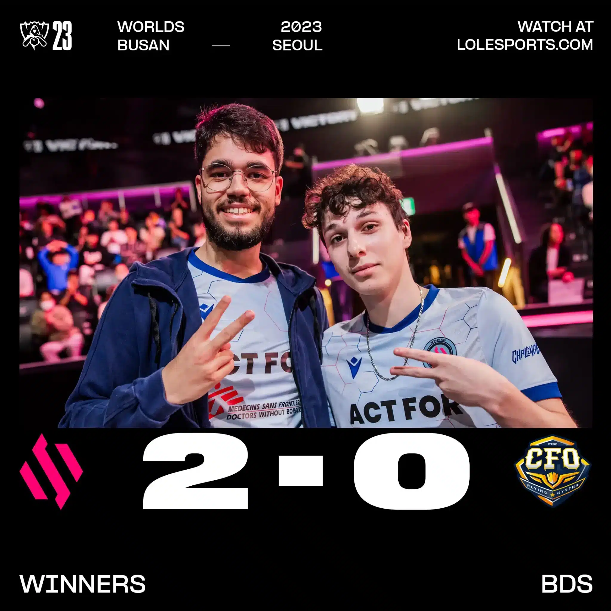 Worlds 2023 Gana BDS se va CFO