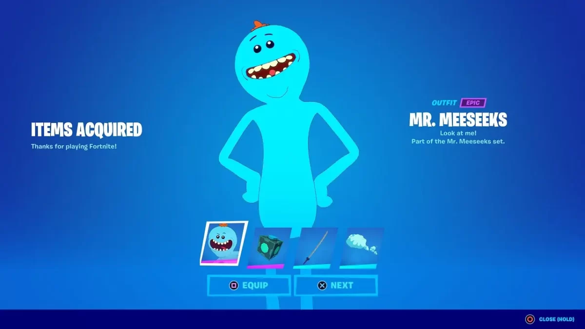 Skin de Mr. Meeseeks en Fortnite Battle Royale