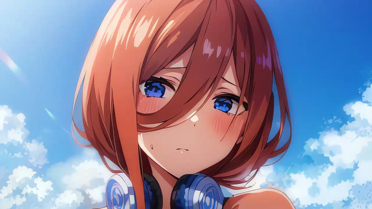 Go-Toubun no Hanayome: Miku Nakano roba las miradas en ilustración
