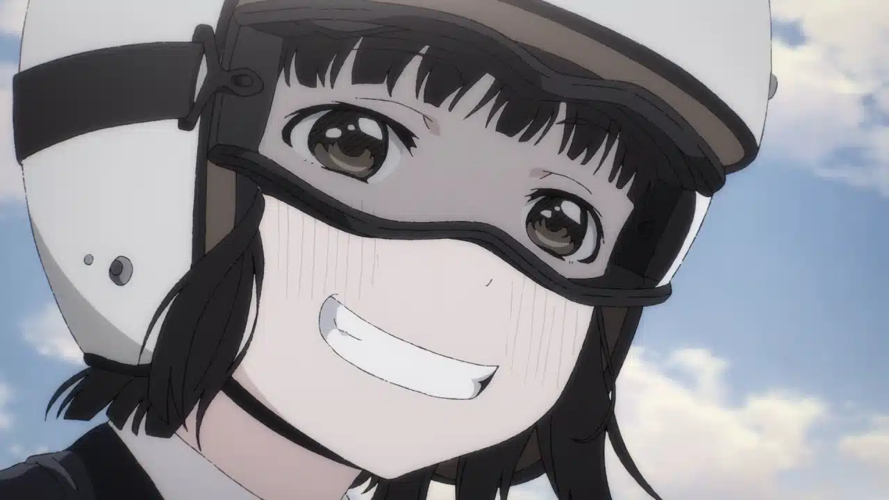 suzuki waifu publicidad super cub anime chica sonriente 1