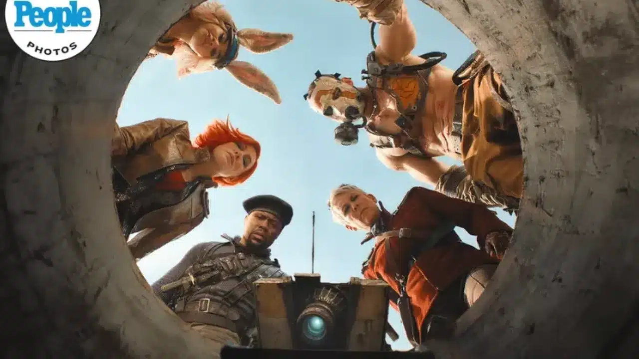 Lilith, Roland, Patricia Tannis, Krieg, Tiny Tina y Claptrap en la película de Borderlands