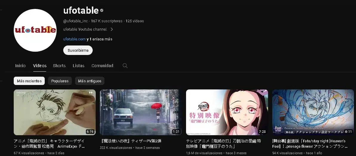 Ufotable captura Youtube 01