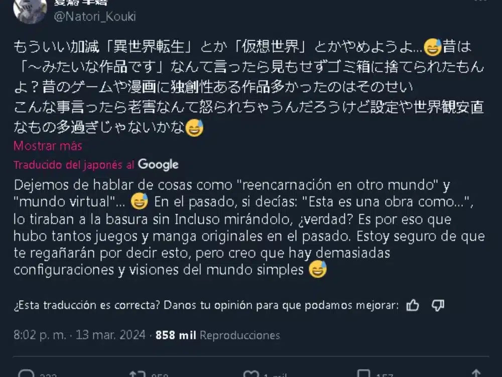 Animes isekai twitter captura 0101