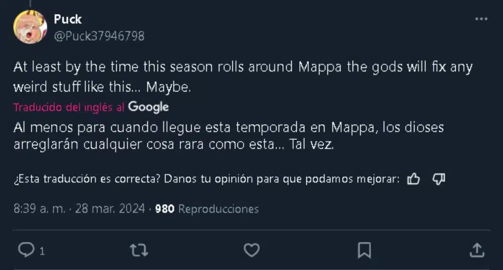 Chainsaw Man critica twitter captura 0103