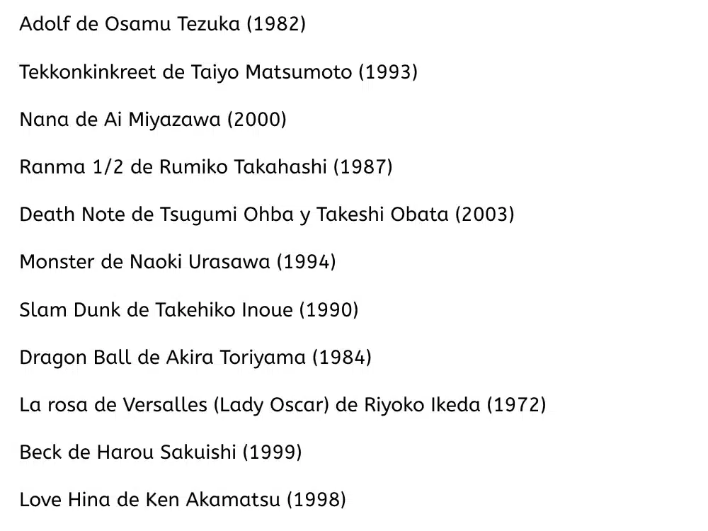 Los 20 mejores mangas le monde visual 01