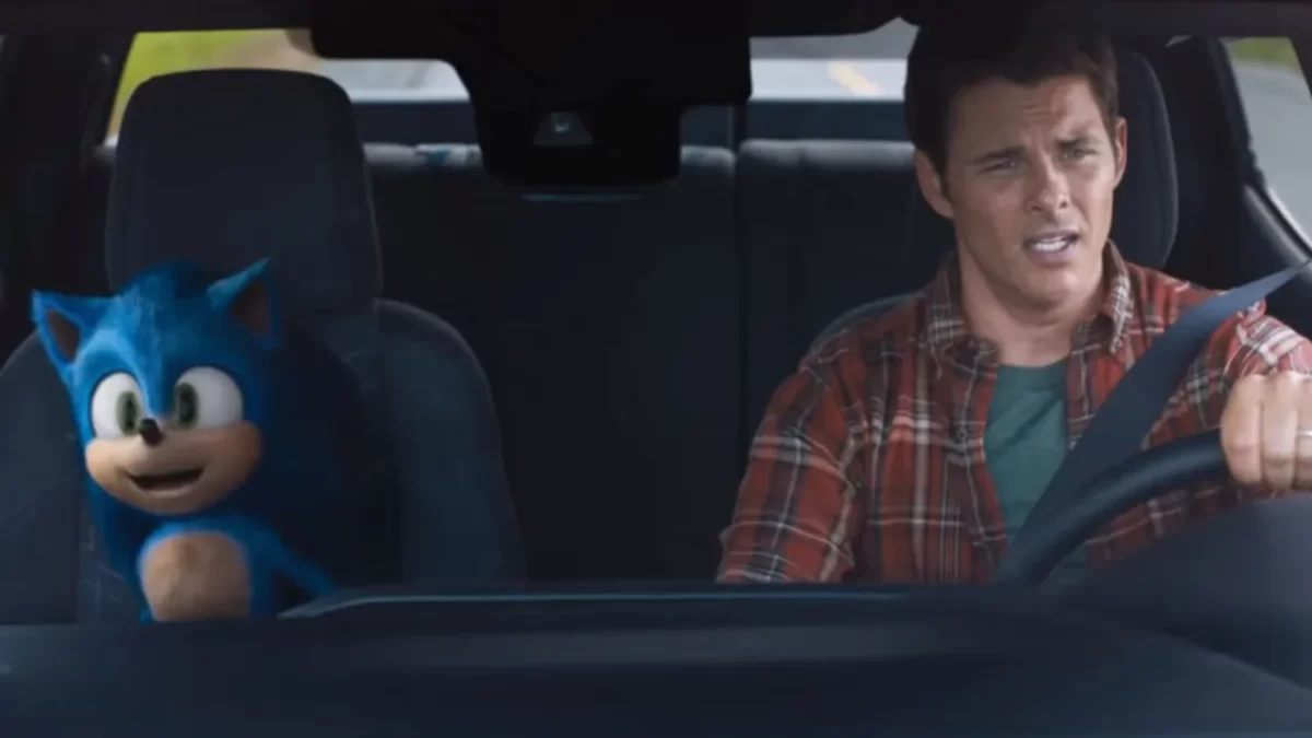 Tom (James Marsden) y Sonic en la primera película.