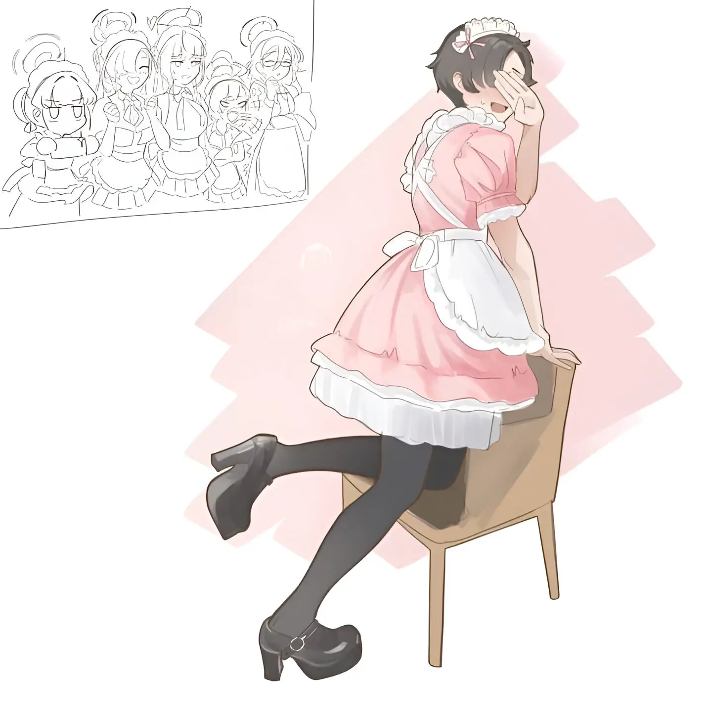 Blue Archive: "Sensei" se viste como linda sirvienta