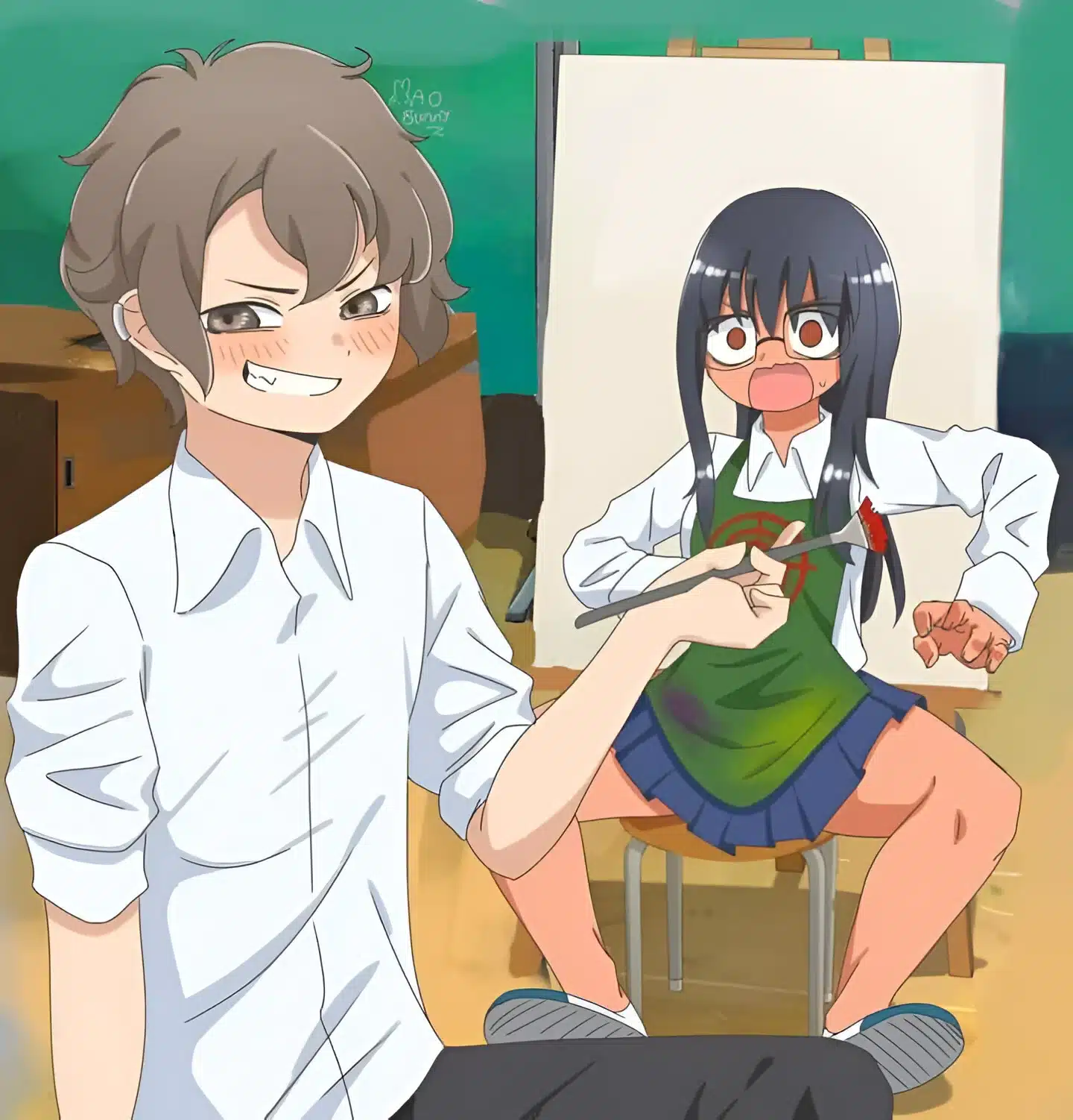 Ijiranaide, Nagatoro-san: Senpai y Nagatoro cambian de roles en fanarts