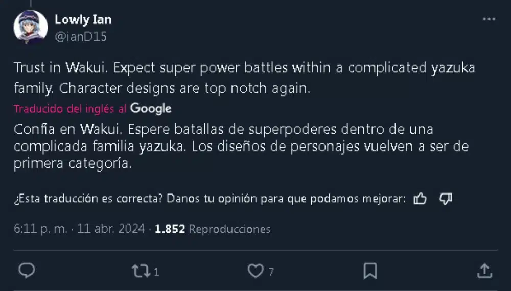 Negai no Astro twitter captura 0102