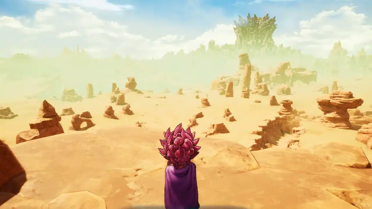 Beelzebub mirando el desierto de Sand Land