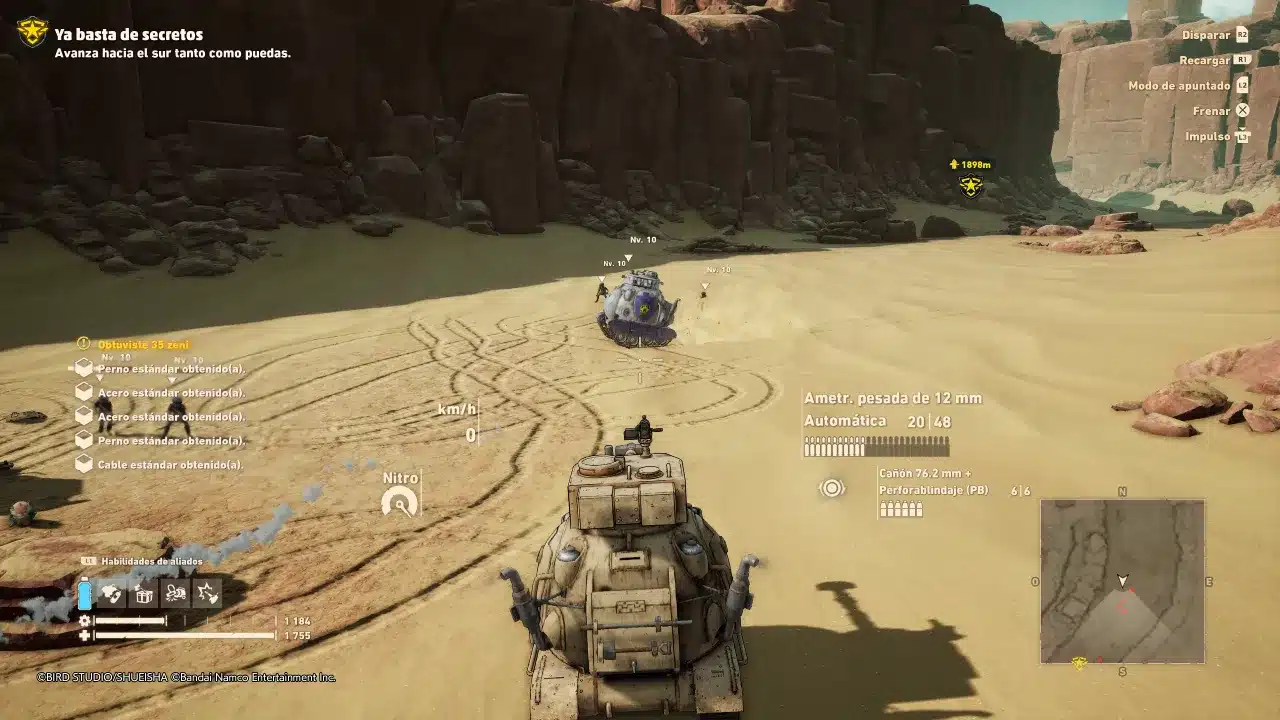 Combate entre tanques en Sand Land