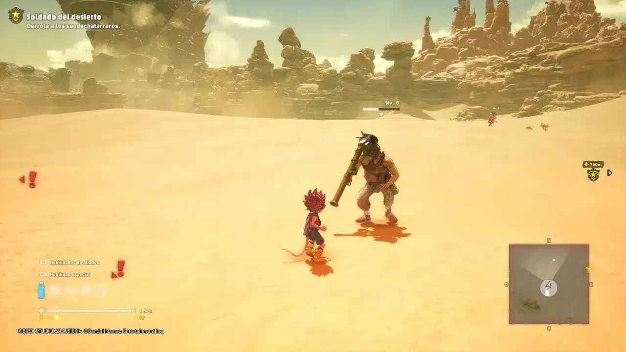 Beelzebub luchando contra un chatarrero (Sand Land)