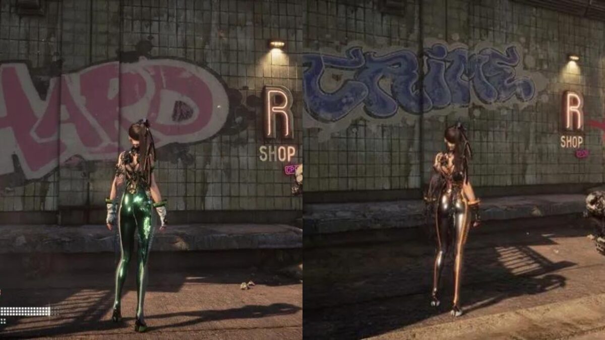 Comparativa del graffiti censurado en Stellar Blade.