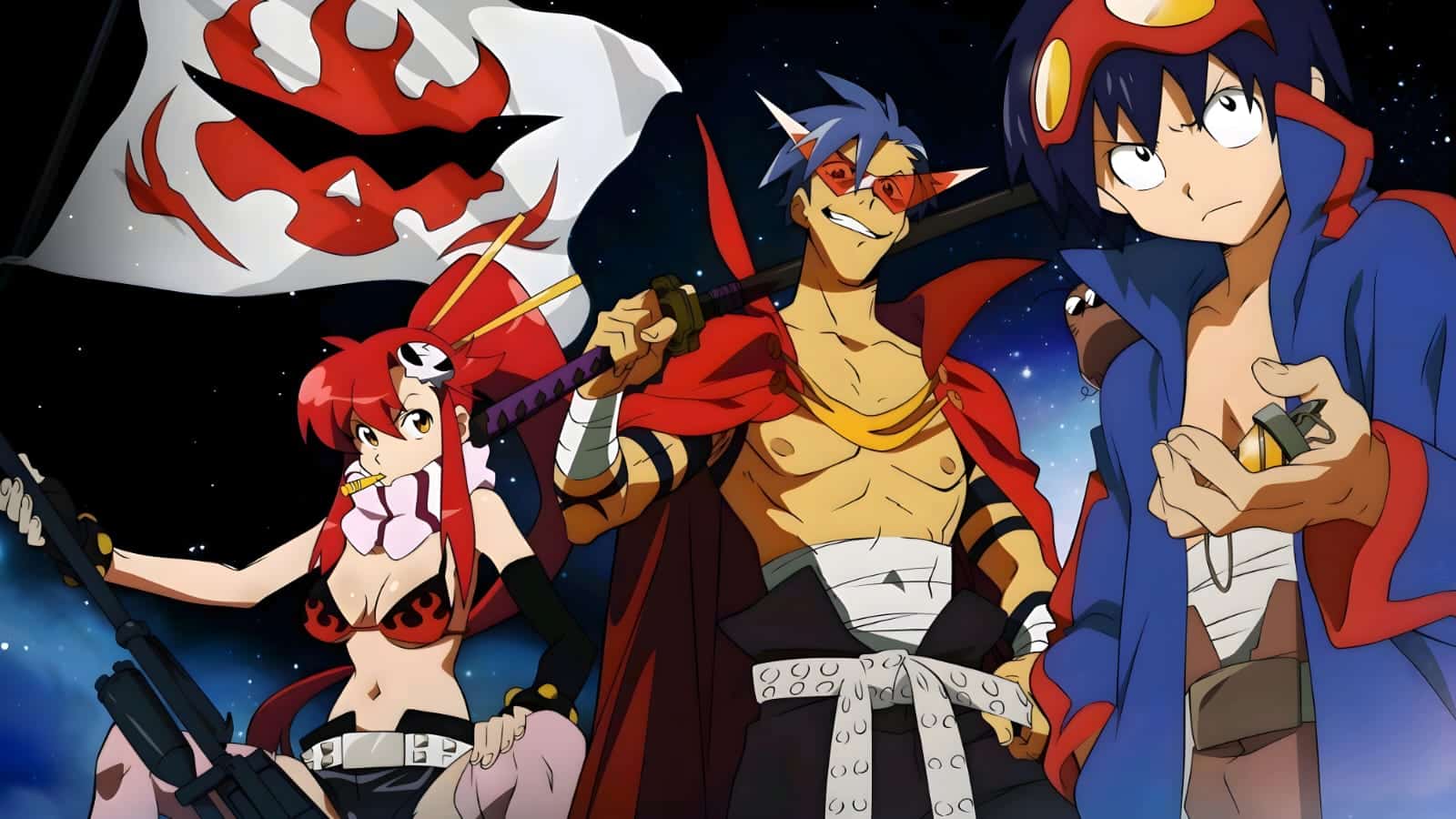 Yoko, Simon y Kamina de Gurren Lagan