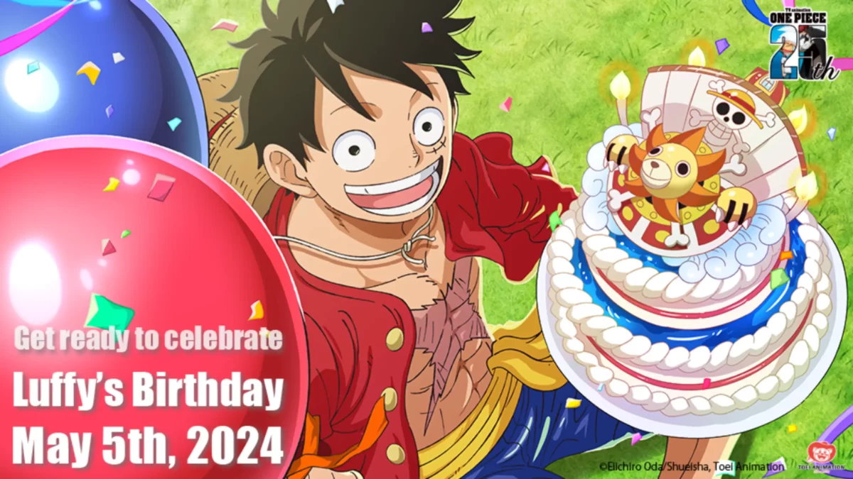 Arte oficial del cumpleaños de Luffy por Toei Animation.