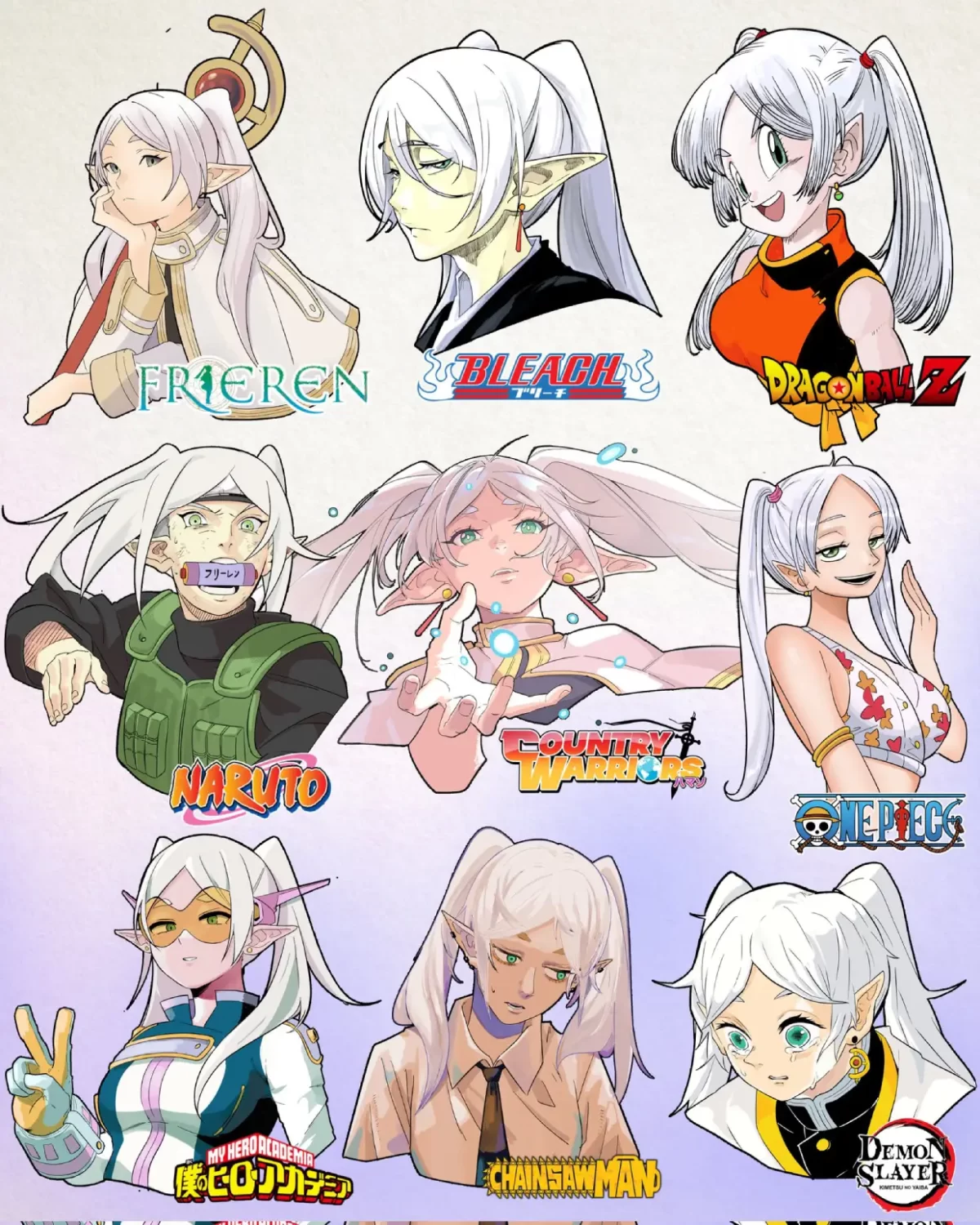 Así se ve Frieren de Sousou no Frieren en distintos estilos de anime