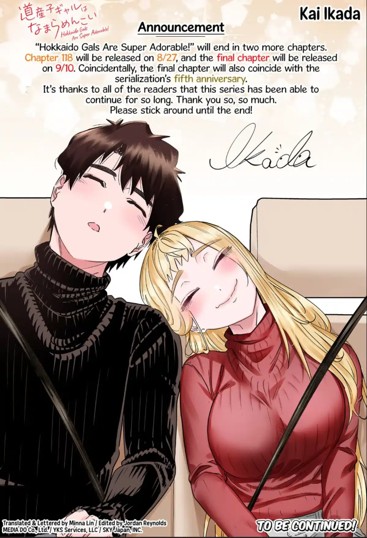 El manga de Hokkaido Gals Are Super Adorable! trae malas noticias a los fans