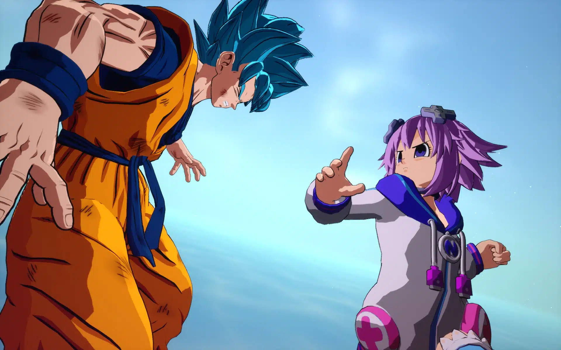 Pelea entre Goku y Neptunia en Dragon Ball: Sparking! ZERO