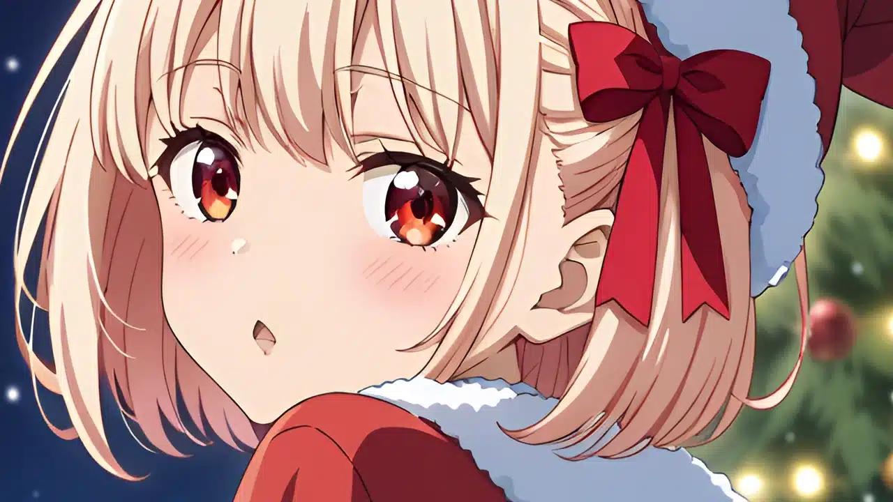 Lycoris Recoil: Chisato Nishikigi celebra Navidad en atractiva ilustración