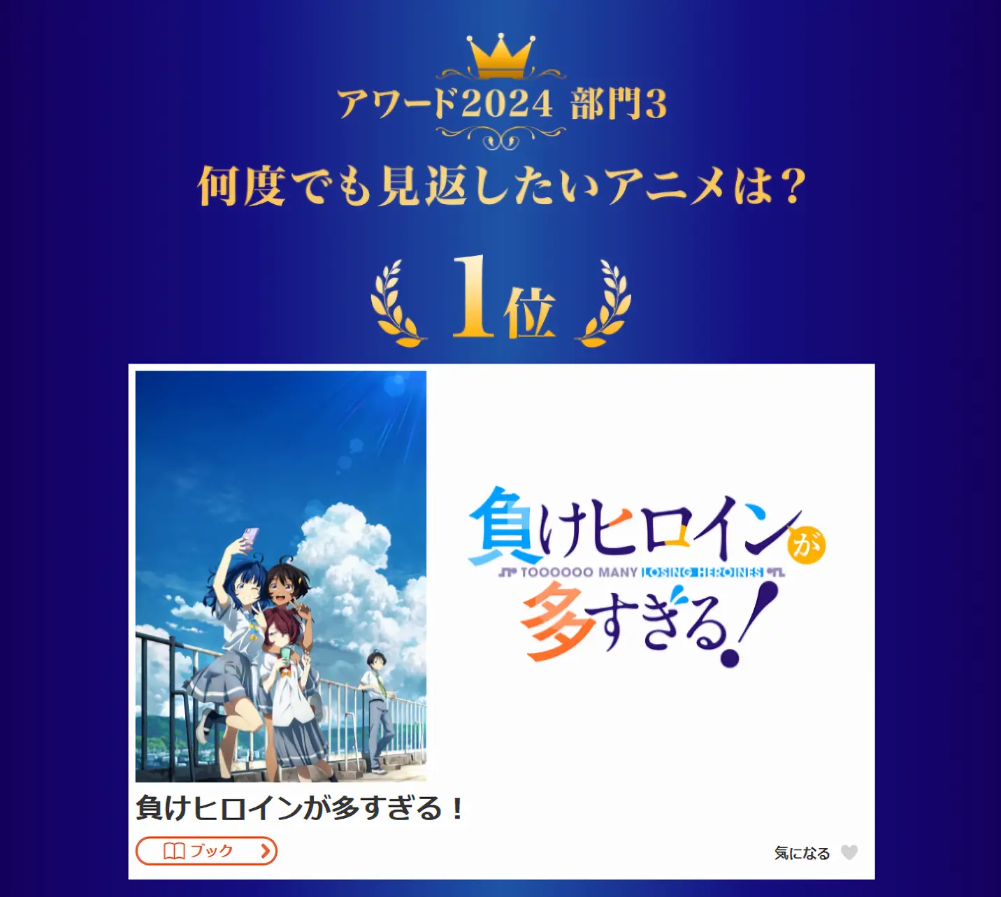 Makeine: Too Many Losing Heroines! Es premiada en los Anime Your Choice 2024