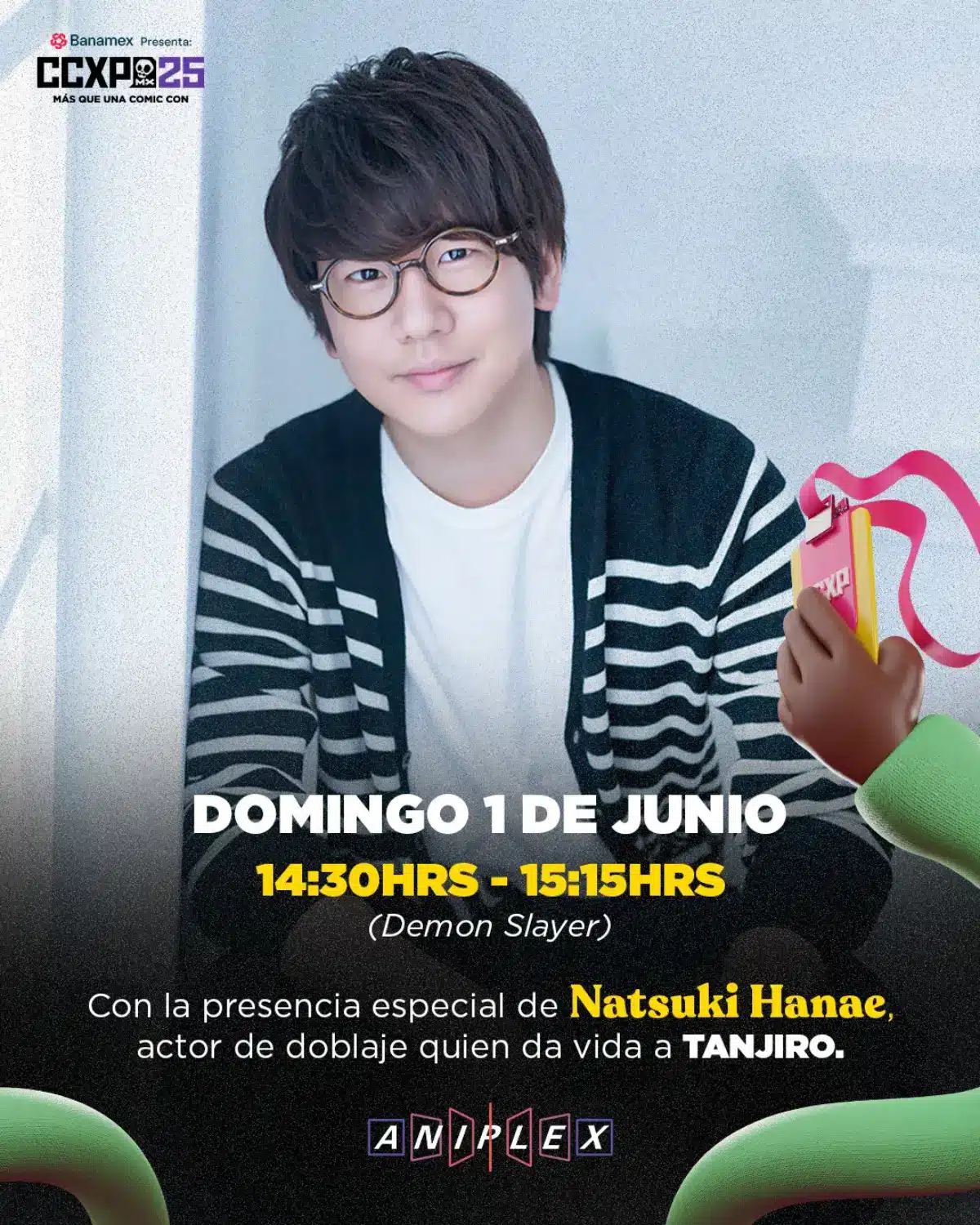 Tanjiro de Demon Slayer dirá presente en La CCXPMX del mes de mayo