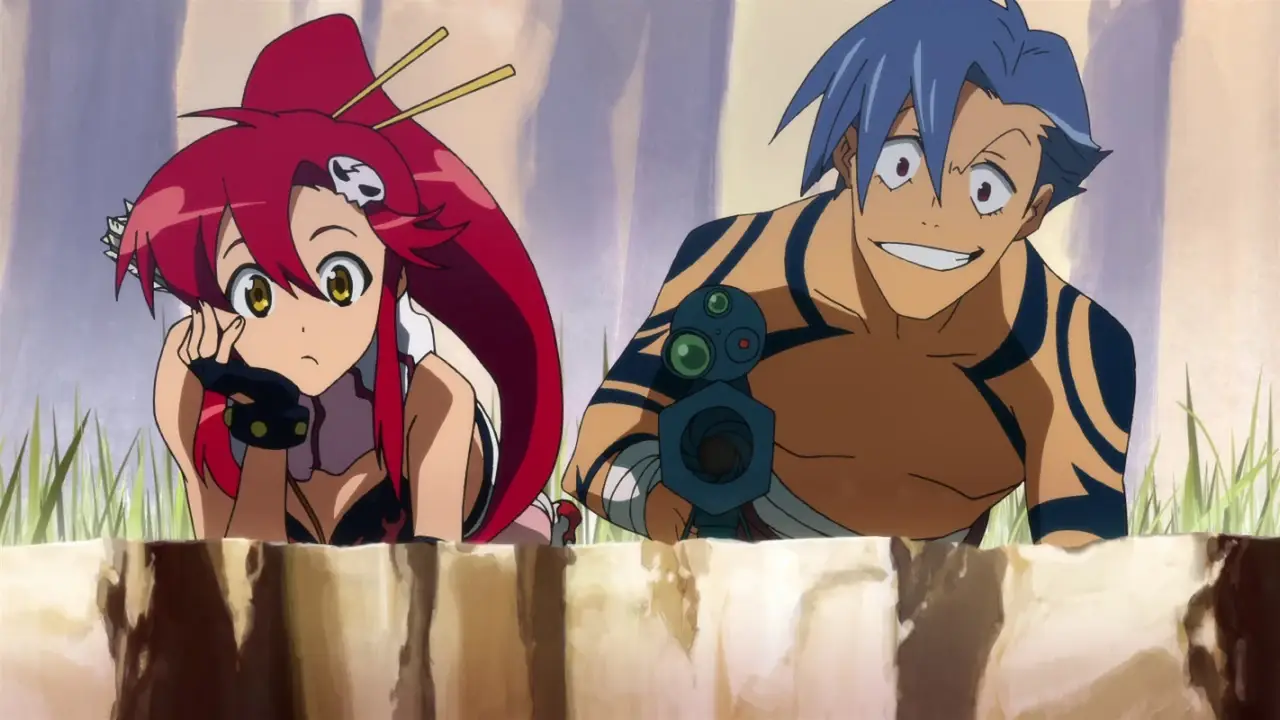 Yoko Littner and Kamina from Gurren Lagann