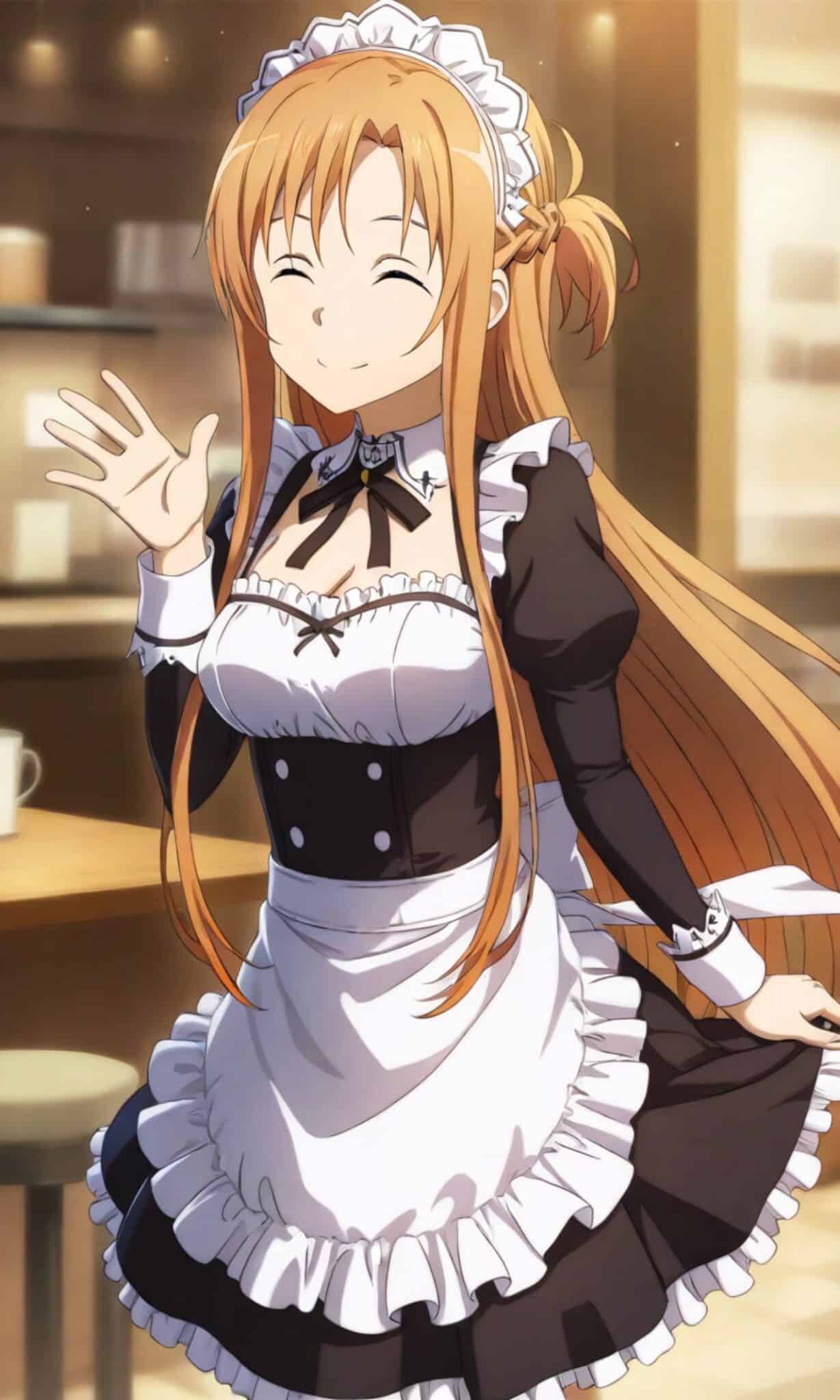 Sword Art Online: Asuna hace cosplay de una bella maid