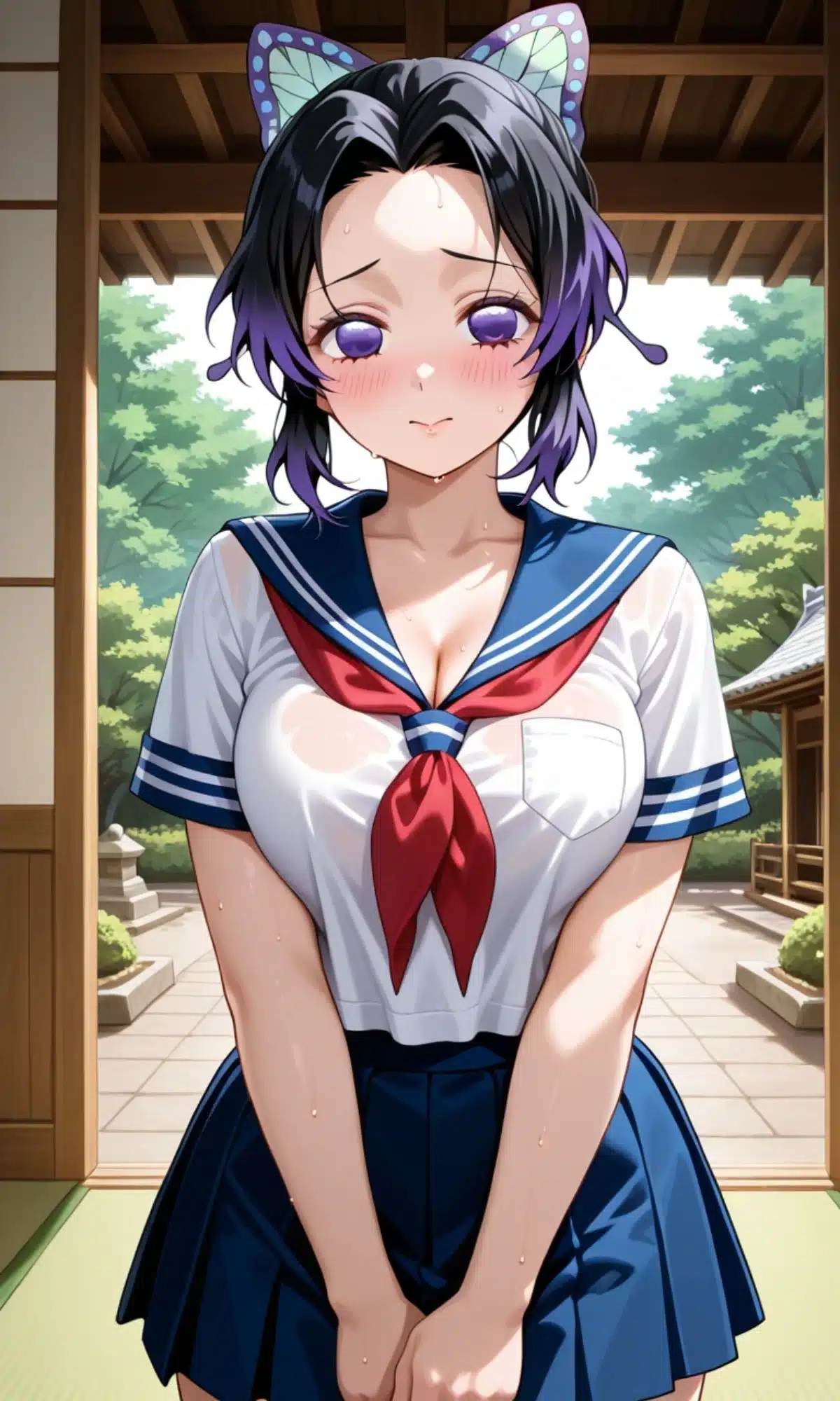 Demon Slayer: Así se vería Shinobu Kocho como una linda estudiante japonesa