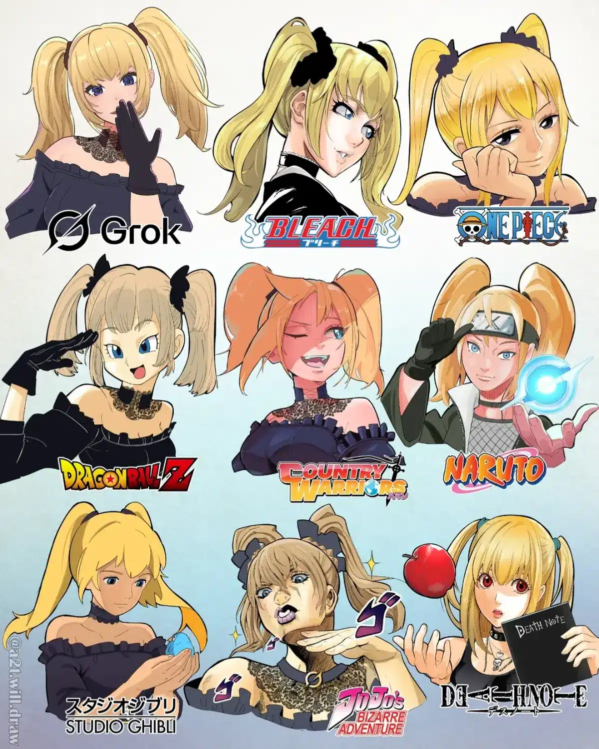 Así se vería Ani, la IA de X, en distintos estilos anime