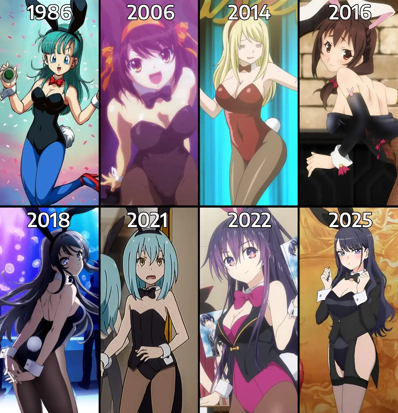 Anime: Así cambiaron los trajes de conejita a lo largo de los años