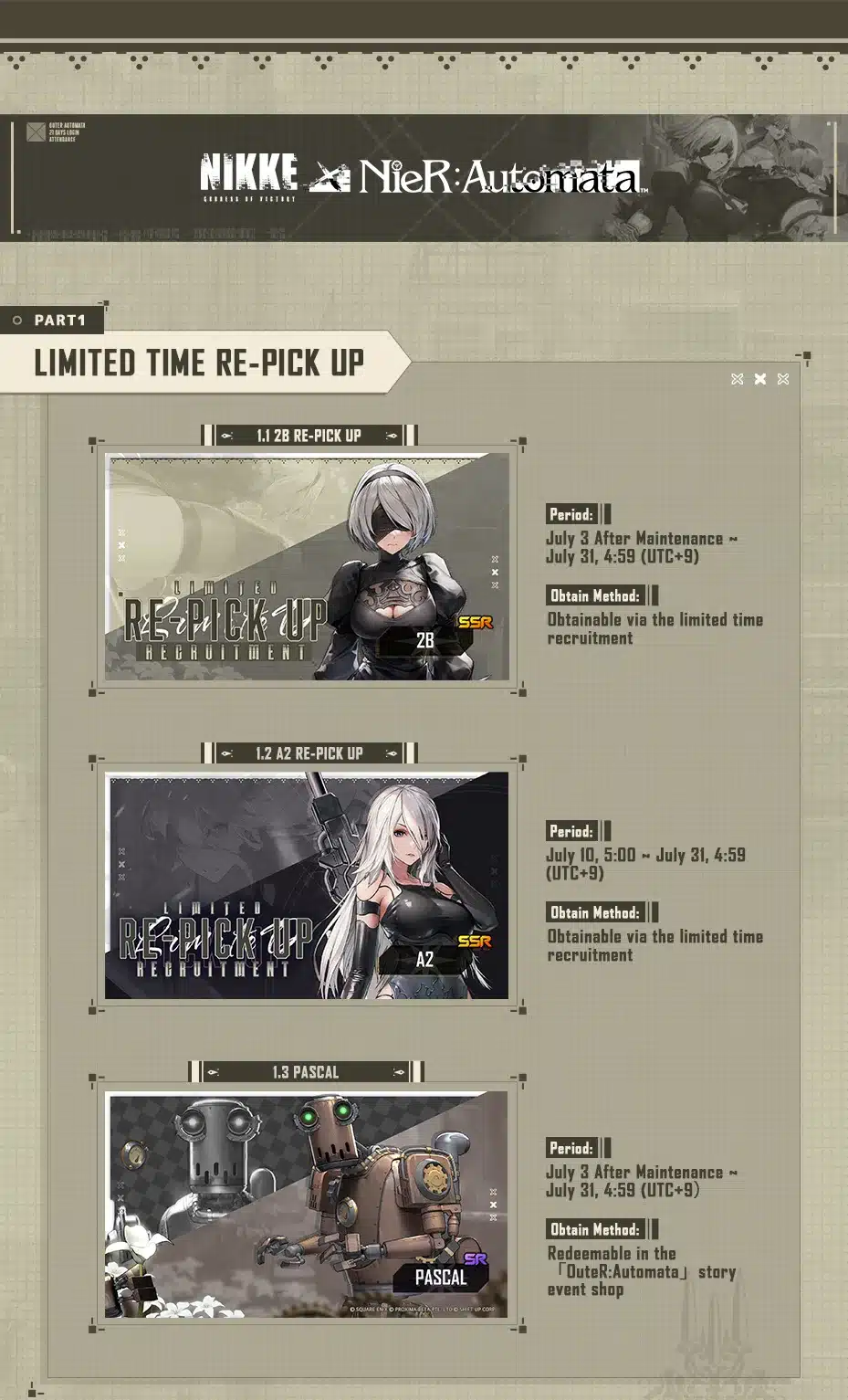 NieR Automata colaboracion Goddess of Victory NIKKE 2B y A2 1