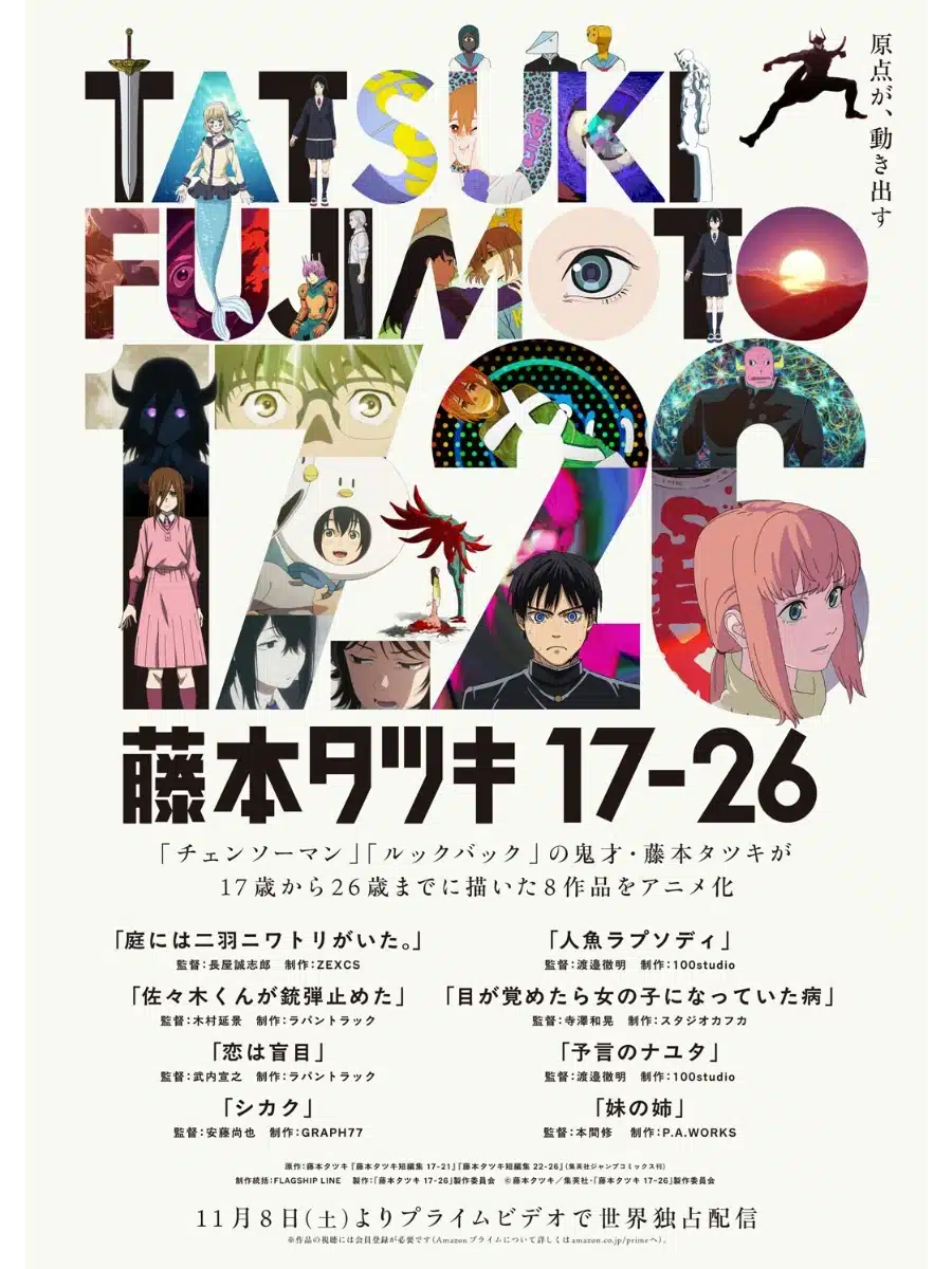 Eight short stories of Tatsuki Fujimoto, Creator Chainsaw Man, become anime for 2025