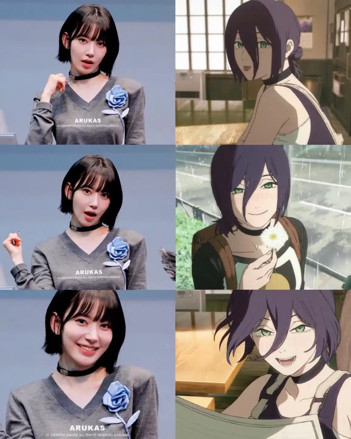 La Idol Bomba Sakura (Le Sserafim) sorprende a fans usando el collar de Reze de Chainsaw Man