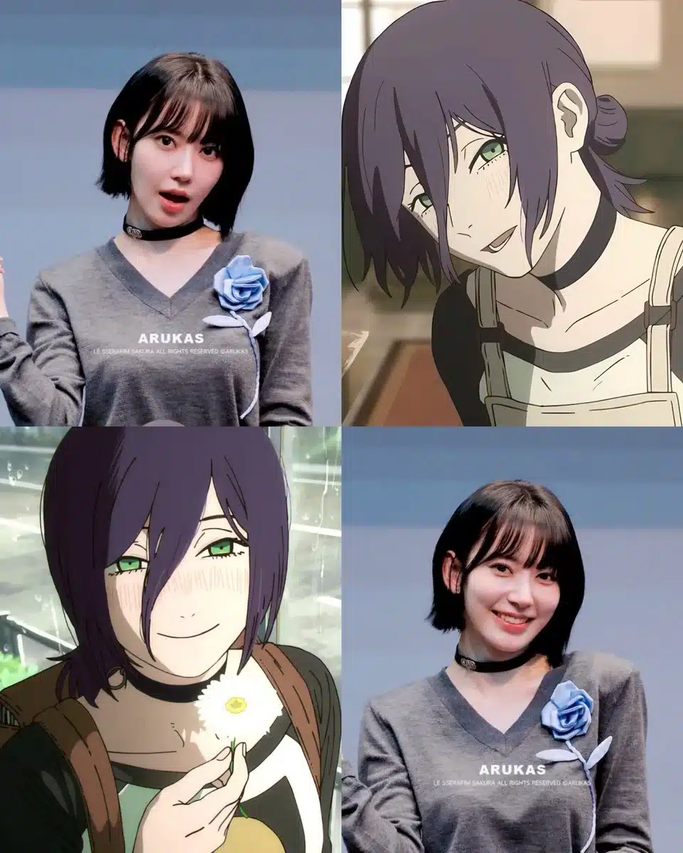 La Idol Bomba Sakura (Le Sserafim) sorprende a fans usando el collar de Reze de Chainsaw Man