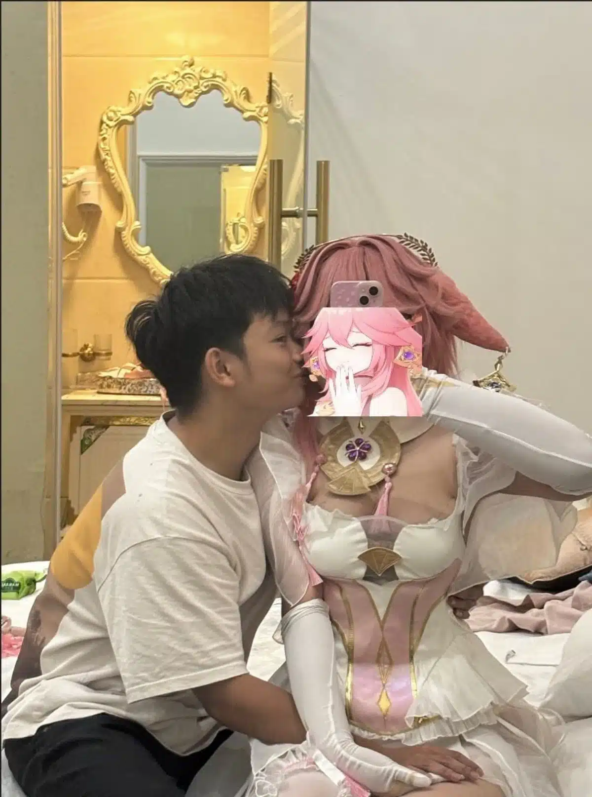 Genshin Impact: cosplayer cumple el sueño de su esposo como Yae Miko antes del servicio militar