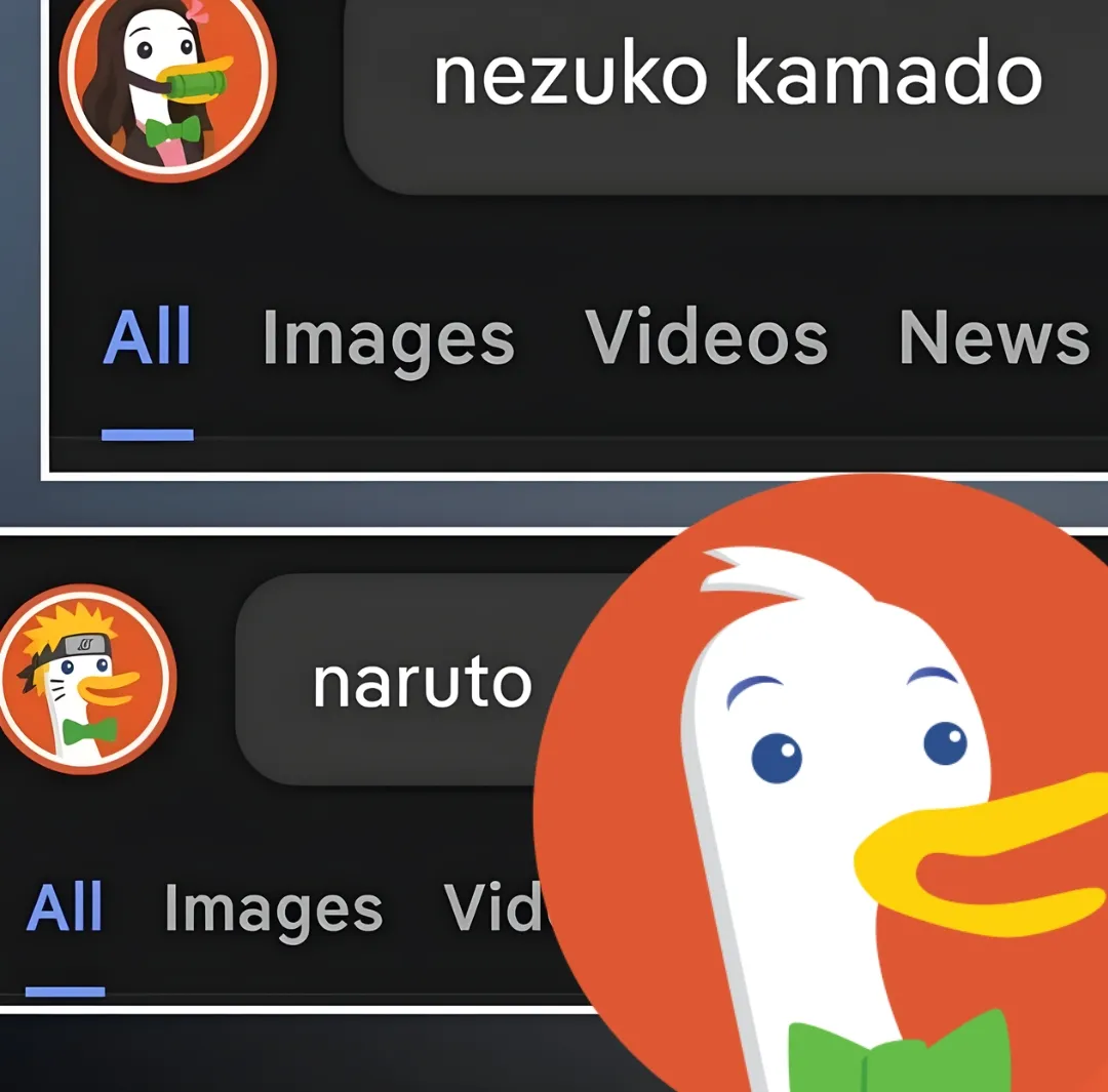DuckDuckGo sorprende al fandom: Íconos dinámicos de anime llegan al buscador