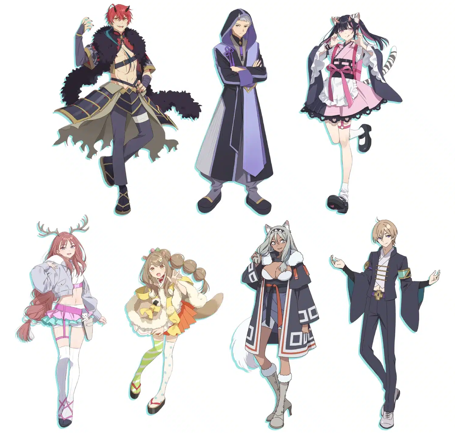 Diseรฑos de los nuevos personajes de la pelรญcula de anime Cosmic Princess Kaguya!.