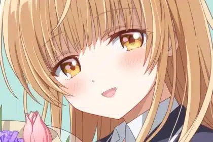 Mahiru Shiina del anime The Angel Next Door Spoils Me Rotten en el anuncio de su segunda temporada