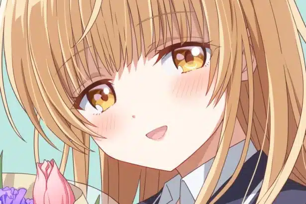 Mahiru Shiina del anime The Angel Next Door Spoils Me Rotten en el anuncio de su segunda temporada