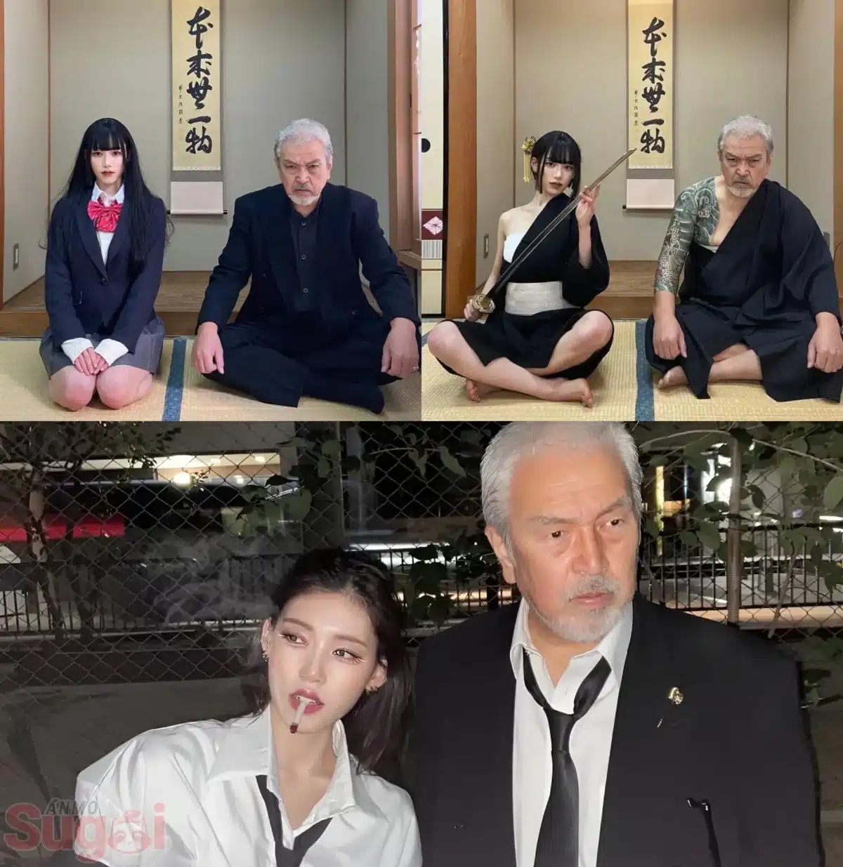 ¿Mafia o familia? La cosplayer que sorprendió a todos al incluir a su padre en un increíble set de Yakuza