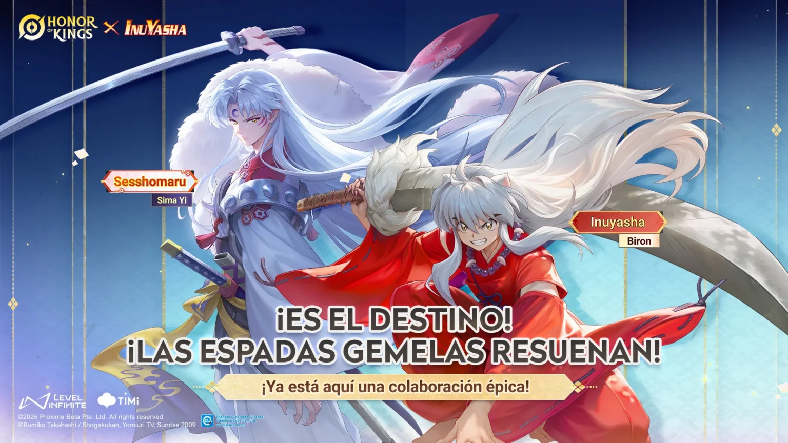 Honor of Kings se une a InuYasha con aspectos exclusivos y eventos especiales durante un mes completo